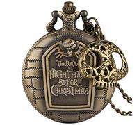 Akopiuto Clock The Nightmare Before Christmas Quartz Pocket Watch Jack Skellington Pendant Hour with Skull Accessory 1