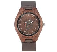 Akopiuto Coffee Brown Lovers Wood Watch Creative Arts Hollow Couple Timepiece Casual Men's Genuine Leather Watches Lady Wristwatches Gift ManSize