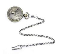 Akopiuto Old Antique Bronze Deer Design Pocket Watch with Necklace WP4013