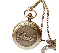 Akopiuto Roman Numerals Vintage Chain Pendant Retro The Greatest Retro Necklace Clock Fob Watches Necklace Quartz Pocket Watch Dad Gifts A