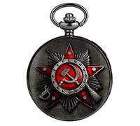 Akopiuto Russia Emblem Communism Unisex Necklace Chain Hours Clock