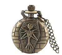 Akopiuto Women Bronze Themed Quartz Pocket Watch with Chain, Mini Bronze Size