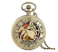 Akopiuto Zodiac Zodiac Pattern Pocket Watch Pendant Gift for Men and Women, Sagittarius