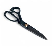 AKORD 10 Inch 26cm Professional Stainless Steel Tailor Scissors Fabric Leather Cutter Scissors for DIY Sewing Accessory, Black