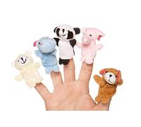 AKORD 10 x Finger Puppets. Animal Shape Hippo, Elephant, Rabbit, Duck, Cow, Dog, Panda, Bear, Mouse, Frog
