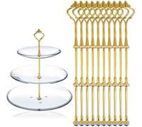 AKORD 10 x Sets 2 or 3 Tier Cake Fittings Gold Plate Stands (Plates not included)