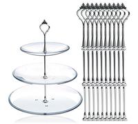AKORD 10 x Sets 2 or 3 Tier Cake Fittings Silver Plate Stands (Plates not included)