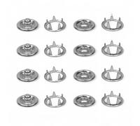 AKORD 100 Set Silver Press Studs Snap Fasteners Popper Craft DIY in 9.5mm