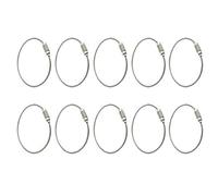 AKORD 10pcs Stainless Steel Wire Keychain Cable Keyring Twist Barrel, Metal, Silver, 15 x 4.8 x 1 cm