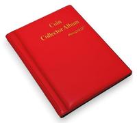 AKORD 120 Coin Holder Collectors Album, Red