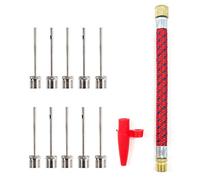 AKORD 12Pcs Ball Pump Needles Inflation Valve Basketball Soccer Adaptor with Flexible Air Hose and Nozzle Valve Adapter Kit for Football, Basketball, Volleyball, Rugby Balls