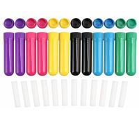AKORD 12PCS Essential Oil Inhaler Tubes, Refillable Nasal Inhaler Tubes for Essential Oils - Includes 12 Empty Aromatherapy Sticks, 12 Cotton Wicks and 12 Secure Caps - 6 Assorted Colours