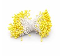AKORD 170 Pearlized Double-Ended Floral Stamens - 3mm Artificial Flower Centres for DIY Crafts, Cake Decorating & Millinery - Bright Yellow