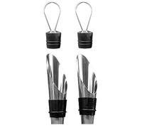 AKORD 2-in-1 Bottle Pourer and Stopper - Stainless Steel & Silicone Spout - Leak-Proof Seal for Spirits, Oil, Vinegar and Narrow-Neck Wine Bottles (Set of 2)