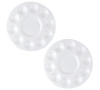 AKORD 2 x 10-Well Round Plastic Artist Paint Palette
