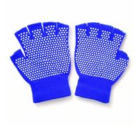 AKORD 2 x Pairs Adults Blue Fingerless Gripper Gloves - One Size, Men or Women…