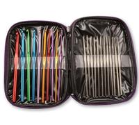 AKORD 22-Piece Set Multi-Colour Aluminum Crochet Hooks Needles Knit Weave Craft Tool