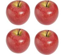 AKORD 4 pcs Artificial Red Apples - Realistic Plastic Fake Fruit Decoration for Home, Kitchen, Parties and Displays