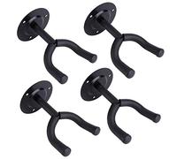 AKORD 4X Adjustable Guitar Violin Wall Mount Hanger Holder Rack Stand Hook, Black