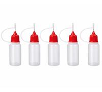 AKORD 5-Pack 20ml Plastic Squeezable Dropper Bottles with Precision Needle Tip - Reusable LDPE Bottles for Liquids, Oils, Glue, Hobby Crafts & E-Juice