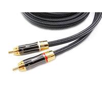 AKORD 5m RCA Stereo Audio Lead Cable (2 x RCA to 2 x RCA) - Gold Connectors - PRO Series (5 Metre)
