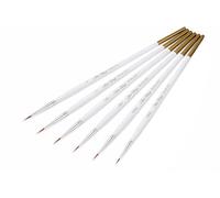 AKORD 6 Pcs Miniature Brushes for Fine Detailing - Professional Paint Brush Set for Acrylic, Watercolour, Oil - Precision Tips for Models, Figures, and Nail Art - 3 Assorted Sizes