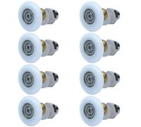 AKORD 8PCS Shower Door Rollers, 27mm Diameter for The Bathroom Glass Sliding Door Pulleys/Runners/Wheels, White