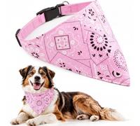 AKORD Adjustable Dog Bandana Collar - Medium Size 44cm - Pink Pet Scarf Collar for Dogs - Fashionable Bandana for Everyday Wear & Special Occasions