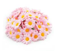 AKORD Artificial Gerbera Daisy Flowers Heads for DIY Wedding Party, Pink, 0.38 x 0.38 x 0.2 cm