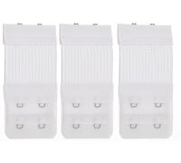 AKORD Bra Extender 3 Pack - 6cm-7.5cm, 2 Hook Elastic Stretch Strap Extension for Women’s Bras - Soft, Comfortable Fit, Adjustable Back Band for Everyday Use (White)