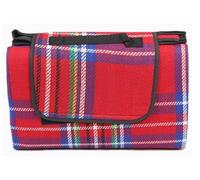 AKORD Extra Large Picnic Blanket Mat Camping Beach Festival Pvc Base 2m x 1.5m, Red, 150x200x0.2 cm