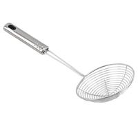 AKORD Kitchen Cookware 4.6" Dia Net Colander Mesh Ladle, Stainless Steel, Silver, 30.7 x 12.1 x 12.1 cm