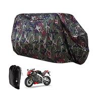 AKORD Motorcycle Waterproof Motorbike Dust Proof UV Protective Breathable Cover Outdoor Camouflage With Carry Bag 245x105x125cm XL Large