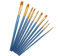 AKORD Multifunctional Nylon Paint Brushes, Plastic, Sky Blue, Set of 10