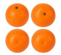 AKORD Pack of 4 Artificial Oranges - Shatter-proof Foam Decorative Fruit for Home and Kitchen Displays
