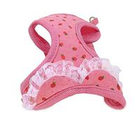 AKORD Pink Pattern Tiny Dog Harness Leash Lead Walking Chest Strap, X-Small