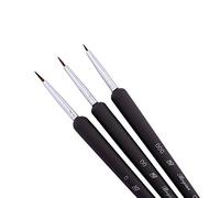 AKORD Professional Brown Nail Art Brushes with Nail Art Brush Pen, Pack of 3