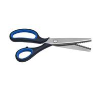 AKORD Professional Dressmaking Pinking Shears Scissors, Stainless Steel, Blue/Black