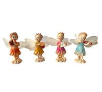 AKORD Resin Fairy Garden Ornaments - 4pcs Set of Musical Fairies with Instruments - Outdoor & Home Décor Statues, 10cm Tall