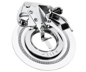AKORD Universal Decorative Daisy Flower Stitch Sewing Machine Presser Foot - Durable Steel Circular Embroidery Attachment for Low Shank Sewing Machines, Silver