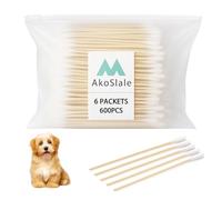 AkoSlale Cotton Buds 6 Inch Long - 600pcs Biodegradable Bamboo Cotton Swabs for Dog Ear Cleaning, Pet Care, Makeup Correction, Jewellery & Tech Precision Cleaning - Eco-Friendly Bulk Pack