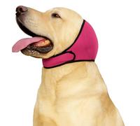 AkoSlale Dog Calming Ear Wrap with Noise Reduction - Anxiety Soothing Headgear for Grooming, Thunder, Fireworks & Bathing - Noise-Muffling Ear Cover for Large Dogs (Rose Red)