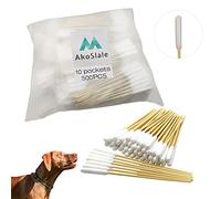 AkoSlale Dog Ear Cleaning Cotton Buds 500pcs - 6 Inch Extra Long Cotton Tips for Dogs & Cats - Bamboo Biodegradable Pet Ear Swabs in Bulk Pack for Large Breeds, Grooming & Daily Hygiene Care