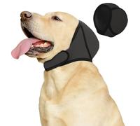 AkoSlale Dog Headband & Snood for Anxiety Relief, Calming Ear Wrap for Ear Hematoma Protection, Noise Cancelling Pet Hat for Grooming, Drying, Bathing & Fireworks (Gray, Size L)