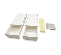 AkoSlale Under Desk Drawers 2-Pack Small, Self-Adhesive Under Desk Storage for Office Stationery, Hidden Desk Organiser, No-Drill Under Desk Tray, HIPS+PP Material, White Desk Tidy