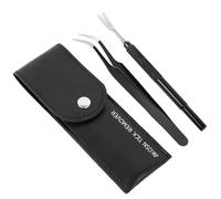 AKOSN Tick & Flea Remover, Tick Removal Tool for Dogs Cats &Humans, Safe Tick Control Puller, Precision Fine Tip Curved Tweezers Set, Stainless Steel, Muti-function