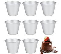 AkosOL 8 PCS Pudding Moulds, Pudding Moulds for Baking, Dariole Moulds Non Stick, Aluminium Egg Tart Mold Cups Basins for Desserts DIY Baking