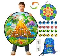 Akosuntoys 29 Inches Kids Dart Board Set,Double Sided Dart Board Indoor & Outdoor Party Games Toys Gifts for 3-12 Year Old Boys Girls Toys age 3-12 (dinosaurs)