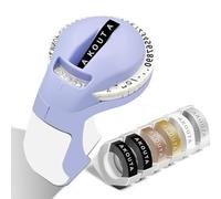 Akouta Embossing Label Maker Machine with Tapes, Vintage Embossed Label Maker Machine with 6 Rolls 3D Embossing Label - Purple