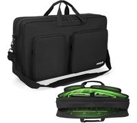 AKOZLIN Carry Case for Pioneer DDJ SR SR2 RR Denon MC4000 Numark NVII Mixtrack Pro 3 NV Platinum Controller Portable DJ Controller Carry Bag Double Layer Controller Travel Bag 23.6"×14"×5.5" Black